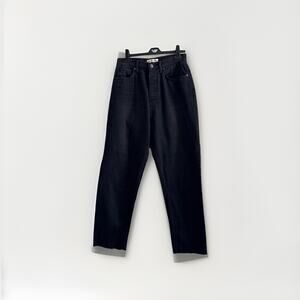 We The Free Black High Rise Straight Leg Jeans Women’s Size 30 Raw Hem